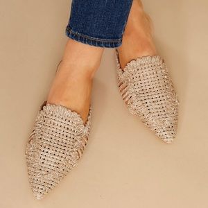 Ccocci Woven Mules - Natural